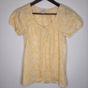 LOFT Floral Cotton Blouse Sz M